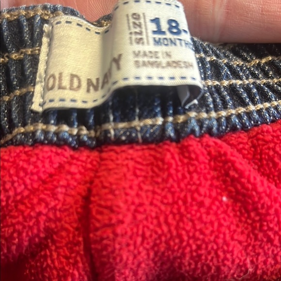 4/$30 Old Navy Winter Style Lined Blue Denim Jeans 18-24M - Picture 2 of 2